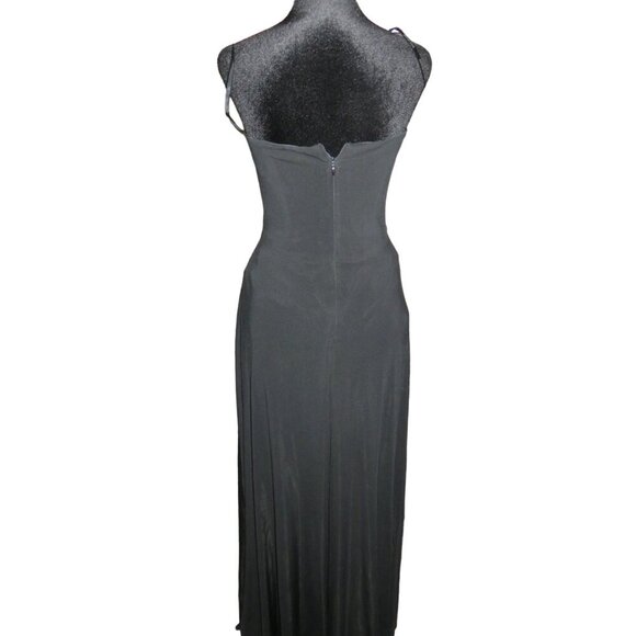 David Meister Black Beaded Embellished Sleeveless Cocktail Dress size 4 - Picture 3 of 11